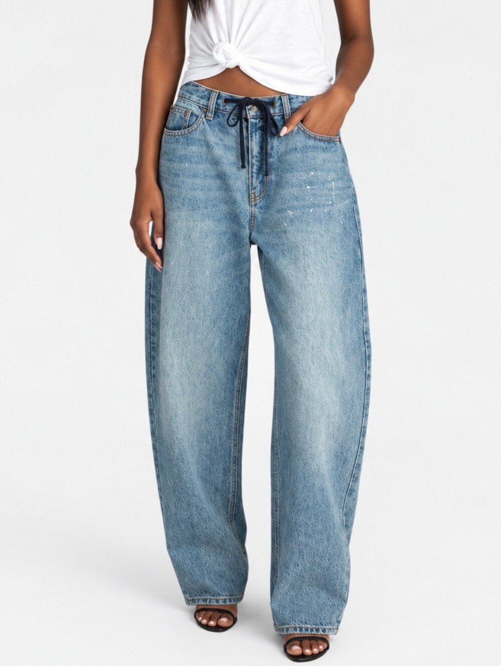 KBB by KAHLANA Women's Mid-Rise Barrel Leg 'The Lynnox Jean'
